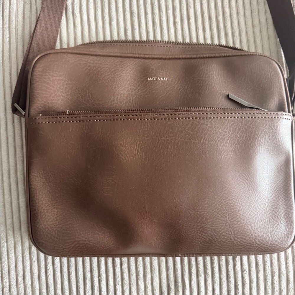 Matt & Nat Chocolate Brown Vegan Messenger Bag